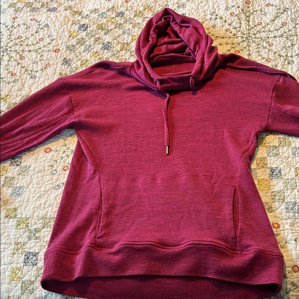Woolx Small Heathered Fuschia-Dark Pink-burgundy hoodie